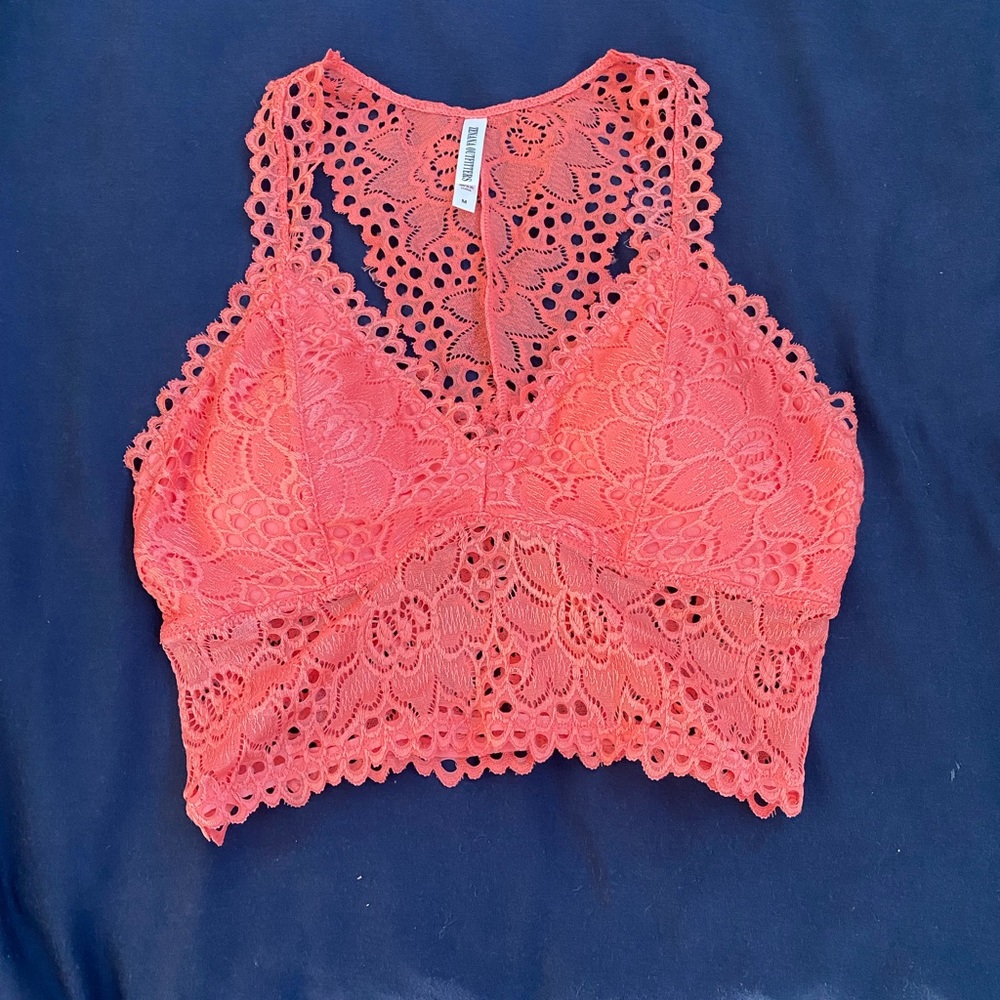 Lacey coral bralette